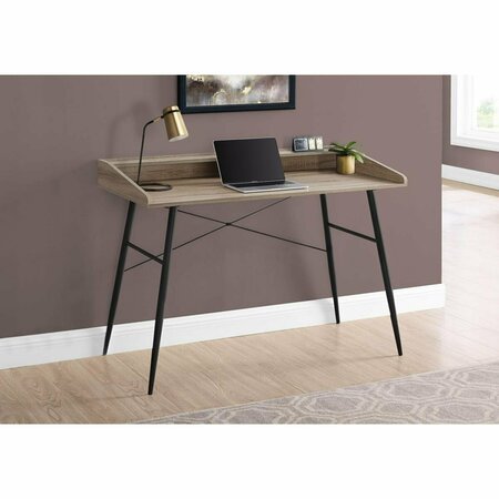 DAPHNES DINNETTE 48 in. Metal Computer Desk Dark Taupe - Black DA3079071